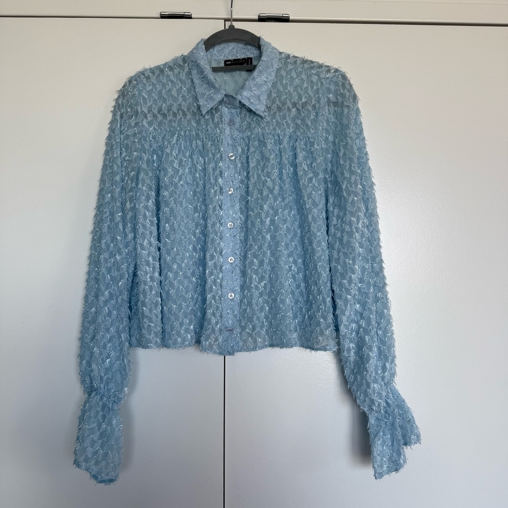 ASOS Light Blue Textured Blouse